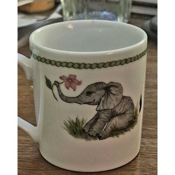 Vintage 1988 Lynn Chase Designs Japan Jungle Party Porcelain 3 Piece Child's Set - Picture 6 of 16